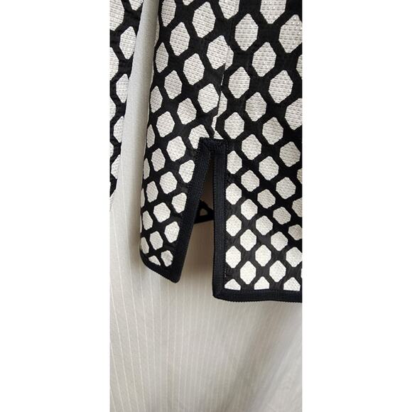 Nina MClemore JACQUARD DIAMOND CAR LONG SLEEVE BLACK COAT BLAZER JACKET SIZE 1 - Picture 6 of 7